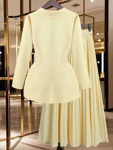 Conjunto de Ropa Elegante para Mujer IStapromo, Otoño Invierno, Terciopelo Antiarrugas, Abrigo ELEGANTE, Falda Plisada, Traje para Mujer - Product Image 2