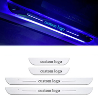 Logo personnalisé sans fil USB LED lumière de bienvenue pédale de voiture plaque de éraflure pédale porte seuil chemin lumière pour Audi A1 A3 A4 A5 A6