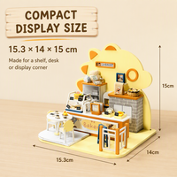 Kit de maison de poupée miniature en bois à assembler soi-même avec lumières LED, modèle artisanal fait main, ornement, cadeau de Noël pour les amateurs de loisirs créatifs