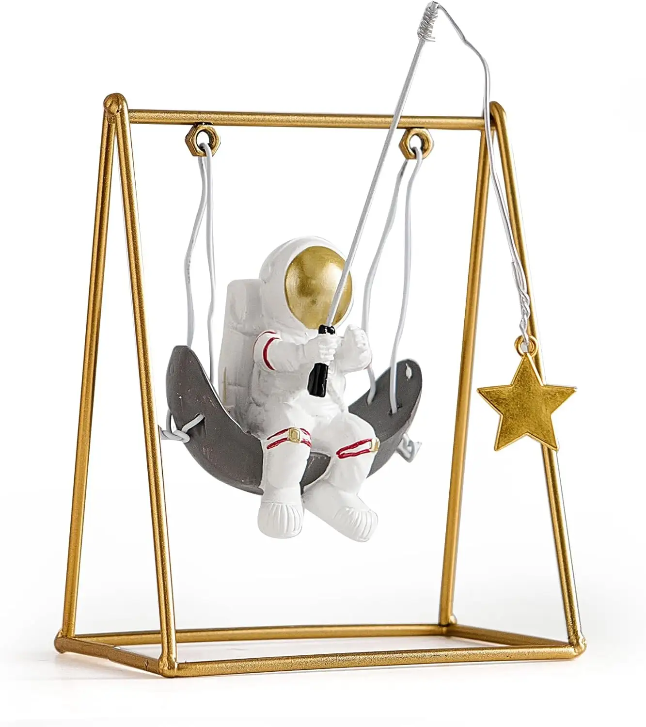 AWNR Astronautenfigur-Statue, Fischen-Stern-Skulptur für Wohnzimmer Schreibtisch-Tischdekor, Harz Raumfahrtmann Planet-Tisch-Schmuck
