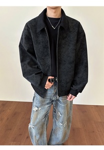 Nuova <span class=keywords><strong>Giacca</strong></span> Primaverile in <span class=keywords><strong>Pelle</strong></span> PU Stile Vintage Barn con Cerniera, Vestibilità Ampia, Stile High Street, Unisex, Tinta Unita - Product Image 4