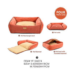Toptan Modern <span class=keywords><strong>4</strong></span>-in-1 Pet yatak dikdörtgen köpek ve kedi yatak kapüşonlu battaniye çizgili desen ile yeni Pet yatak tarafından üretilen - Product Image 4