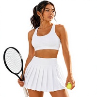 Jupe de tennis plissée personnalisée de haute qualité avec logo, taille haute, respirante, 100 % polyester, pour femme, vente en gros, jupe de golf