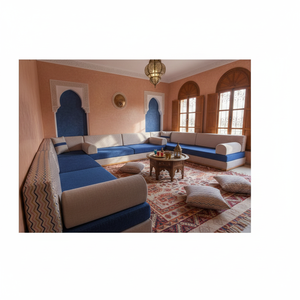 Customizable Arabic Majlis <b>Moroccan</b> Floor <b>Sofa</b> Set L-Shaped & U-Shaped Options for Living Room Furniture Unique Design & Style - Product Image 3