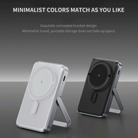 Support pliable magnétique de charge sans fil de haute qualité avec écran LED, batterie externe 10000 mAh, charge rapide 22,5 W