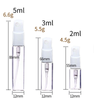 Set Tester Parfum Mini Sampel SPRPackaging MOQ Rendah 1ml 2ml 2.5ml Botol Kaca Kosong Pompa Semprot Sablon Logo