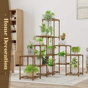 Outdoor/Indoor Houten Plant Stand Tuin Houten Rek Voor Opslag En Display Woonkamer Bloemenplank - Product Image 4