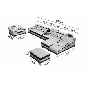 Sofá de cuero moderno Simple sala de estar multifunción masaje luz lujo <span class=keywords><strong>italiano</strong></span> 2025 nuevo modelo - Product Image 4