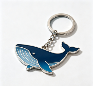 Llavero de Metal Personalizado con Forma de Ballena, Anillo de Llaves de Aleación de Zinc con Esmalte Duro, Colgante Azul, Recuerdo para Regalo y Promoción - Product Image 2