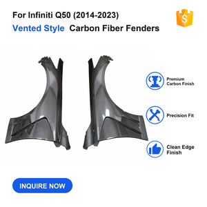 Parafanghi Anteriori Ventilati in Fibra di Carbonio per Infiniti Q50 2014-2023, Parafanghi Anteriori in Fibra di Carbonio Q50 - Product Image 1