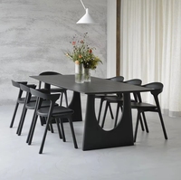 Ensemble Table et Chaises de Salle à Manger en Bois Massif, Style Urbain Nordique, Rectangulaire, pour Cuisine, Restaurant ou Salle à Manger