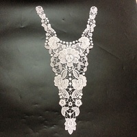Nouvelle arrivée noir soluble dans l'eau v cou Applique dentelle pour robe africaine LT2313A