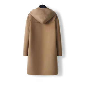 Gabardina con capucha para jóvenes para hombre, lana pura, Tweed de doble cara, salida de fábrica - Product Image 3