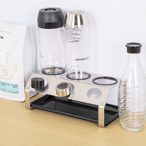 Support de séchage universel en acier inoxydable pour bouteilles <span class=keywords><strong>SodaStream</strong></span> avec anneaux de protection en silicone pour bouteilles en verre Crystal Emil - Product Image 2