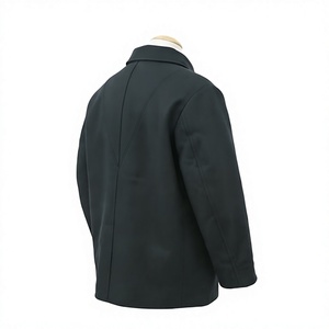 เสื้อโค้ททรง Sack Coat สีดำสำหรับผู้ชาย ทำจากผ้าขนสัตว์ 100% แบบกระดุมแถวเดียว สไตล์ย้อนยุคสำหรับกิจกรรมกลางแจ้ง - Product Image 5