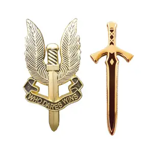 Wholesalers New Type Custom Made Chinese Factory Price Crossed Swords Lapel Pins Silver Plated Metal Crafts