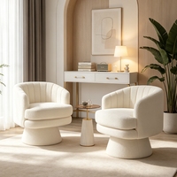 Fauteuil de salon Kino OEM ODM en bouclette pour bureau, hôtel, villa, projet commercial, fauteuil d'appoint pivotant personnalisé en gros, directement de l'usine