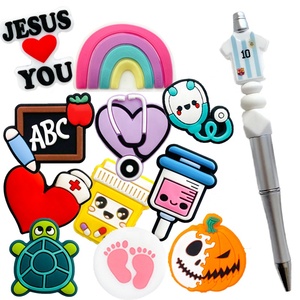 <strong>Wholesale</strong> Custom Fashionable Jotome <strong>Silicone</strong> Charms Focal <strong>Beads</strong> Pen Making DIY Accessories Mixed Halloween <strong>Beads</strong> MOQ 20pcs China - Product Image 1