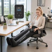 Bottes de pressothérapie à compression à 4 chambres KONBEST, contrôle séquentiel de la pression d'air pour les jambes, 5 modes, 30-26 mmHg