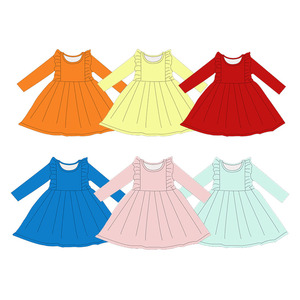 Abbigliamento per bambini personalizzato <span class=keywords><strong>abiti</strong></span> 0-16 anni autunno inverno manica lunga principessa ruffles design dress sweet girl evening party dress - Product Image 2