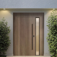 Porte pivotante personnalisée Ace, double porte en bois massif noyer, pivotante en acier, porte principale, belle et unique, pour entrée de villa