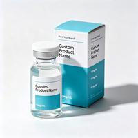 Boîtes pliantes personnalisées en carton holographique pour peptides, flacons de 2 ml, 3 ml, 5 ml, 10 ml, emballage en papier avec étiquettes autocollantes personnalisées en vinyle