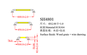 Hot bán thép không gỉ phụ kiện phòng tắm an toàn tay đường sắt vòi hoa sen và nhà vệ sinh lấy thanh - Product Image 6