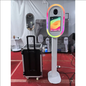 Dispositif de photomaton portable de forme ovale avec support d'imprimante, facile à assembler, compatible avec les iPad et les appareils <span class=keywords><strong>photo</strong></span> reflex numériques, ventilateur intégré - Product Image 3