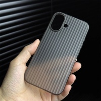Coque de protection pour téléphone portable de luxe ondulé givré pour téléphone 16Promax 7 Plus protecteur de caméra Transparent Simple