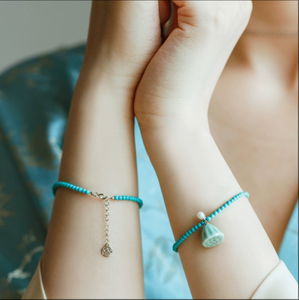 Lotus Pod Pulsera <span class=keywords><strong>de</strong></span> cuentas <span class=keywords><strong>de</strong></span> vidrio verde Joyería <span class=keywords><strong>de</strong></span> moda <span class=keywords><strong>de</strong></span> aleación Premium con cuentas <span class=keywords><strong>de</strong></span> vidrio turquesa y <span class=keywords><strong>perlas</strong></span> <span class=keywords><strong>de</strong></span> agua dulce - Product Image 4