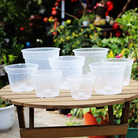 Pots à fleurs JQ Orchid avec trous, 3 pièces, 4,3, 5,5 et 6,7 pouces, pots en plastique transparent écologiques et durables pour le repiquage, utilisation en jardin