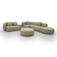 Ensemble de canapés d'angle incurvés modernes et minimalistes en cuir PU de luxe italien, pour appartements et hôtels, par Foshan Furniture