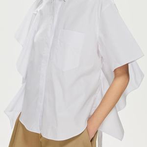 Nouveaux hauts et chemisiers asymétriques à manches courtes pour femmes, style français, élégants et sophistiqués, vente en gros - Product Image 5