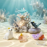 Kit d'accessoires de terrarium DIY en résine phosphorescente peinte à la main, thème monde marin, figurine de requin marin, vente en gros
