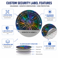 Etiqueta de Seguridad con Holograma Personalizada, Adhesivo Anti-Falsificación con Protección de Datos de Autenticación Láser y Tecnología VOID a Prueba de Manipulación