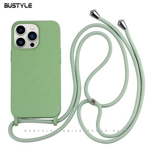 Coque de <span class=keywords><strong>téléphone</strong></span> en silicone avec cordon tour de cou pour iPhone 13 12 14 15, étui en silicone avec bandoulière - Product Image 3