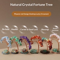 Arbre à vœux en cristal, arbre de la fortune à sept couleurs, fil de cuivre tissé à la main, plusieurs options de base, décoration de table, StrongHorse Wholesale