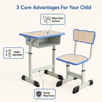 Meubles scolaires modernes en métal, ensembles de bureaux et de chaises pour étudiants, vente en gros, bureaux et chaises de classe personnalisés, bureau scolaire