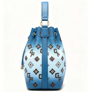 Bolso de Hombro Tipo Bandolera con Cordón y Monograma <span class=keywords><strong>GF</strong></span> en Azul Degradado para Mujer, con Correa Desmontable, Ideal para Uso en Exteriores y Negocios - Product Image 3