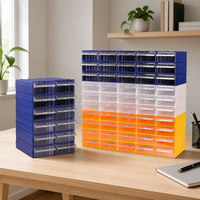 Boîte de rangement moderne en plastique transparent empilable avec séparateurs pour l'organisation des fournitures de bricolage et de couture à la maison