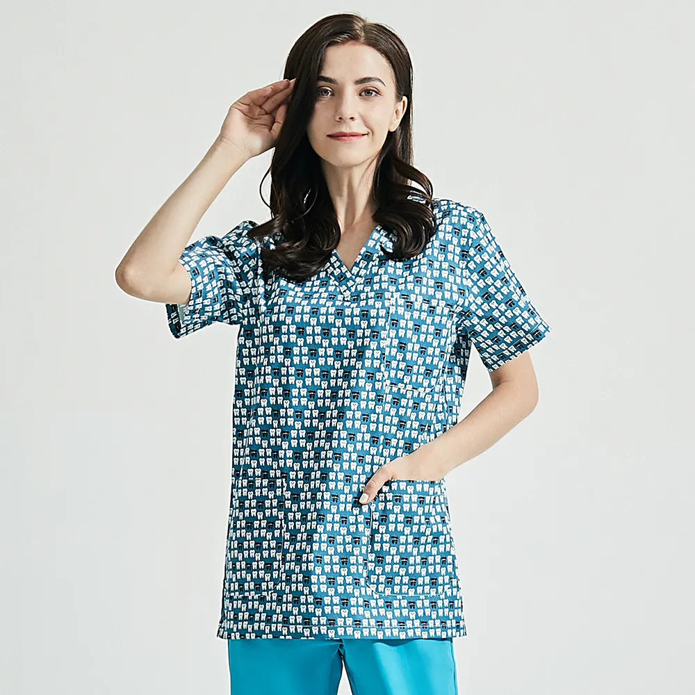 מרפאת שיניים Workwear בגדי בית חולים רפואי נשים לשפשף חולצות יופי סלון סרבל סיעוד בגדים אחיד חולצות סיטונאי