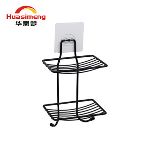 Huasimeng Double Layer Soap Rack 304 Stainless Steel Suction Mounted Bathroom Shelf With Drainage Function - Product Image 2