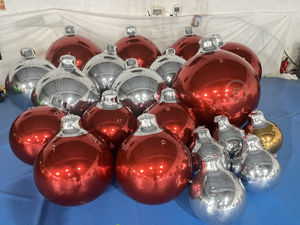 Decoraciones Navideñas para Exteriores, Faroles Inflables con Forma de Bola de Espejo, Globo de Espejo Reflectante de PVC, Bola de Espejo Inflable Roja - Product Image 2