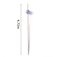 Brochette perlée créative pour les pics de fruits en bambou de fête avec des bâtons de cocktail fantaisie de football en plastique coloré