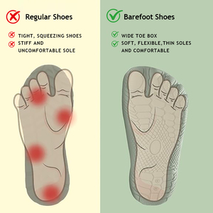 Chaussures de course blanches personnalisées en usine, antidérapantes, respirantes, en tricot doux, grande taille, à bout large, style pieds nus - Product Image 3