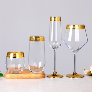 Copas de Vino de Cristal Bohemia Personalizadas para Boda, con Borde Dorado sin Tallo, Vasos Tipo Tumbler - Product Image 2