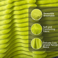 Couverture chauffante électrique en flanelle rayée lavable, best-seller de Royal Peace Factory, 5 niveaux de chauffage, protection thermique pour