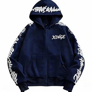 Novedad 2026: Sudadera con capucha para hombre de algodón 100% estilo casual americano, con estampado gráfico 3D personalizado, corte oversize y cremallera. - Product Image 1