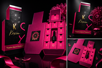 Boîte de calendrier de l'avent en forme de flacon de parfum personnalisé avec 12 tiroirs, fermeture magnétique, motif UV