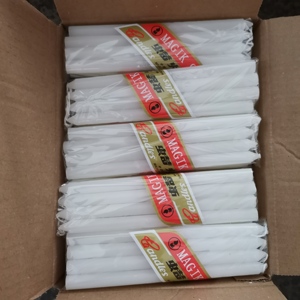 Vela cónica de pilar de cera de parafina blanca para interiores con diseño decoración del hogar con mecha de algodón - Product Image 5